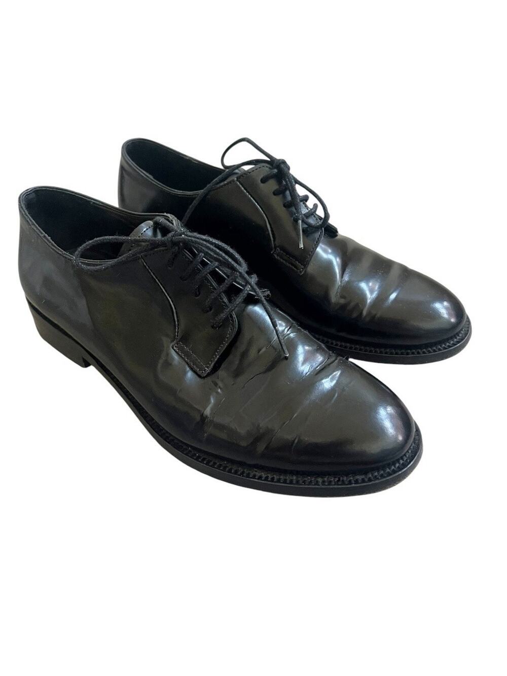 Sandro Paris Womens Leather Oxford Loafers Lace Up Shoes Black FR 36 US 5